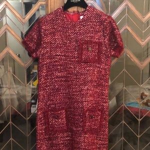 Lanvin Petite Red Tweed Dress size 12